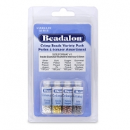 Pack de chafas Beadalon (1.3mm) Plateado dorado, cobre, hematita