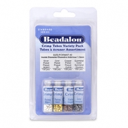 Pack de chafas tubo Beadalon (1.3mm) Plateado, dorado, cobre, hematita