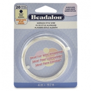 Alambre Beadalon German style 20 Calibre redondo Plateado