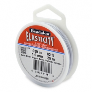 Hilo para enfilar elástico Beadalon 1.0mm 25 metro Plata satinada