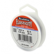 Hilo para enfilar elástico Beadalon 0.8mm 25 metro Plata satinada