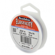 Hilo para enfilar elástico Beadalon 0.8mm 5 metro Plata satinada