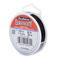 Hilo para enfilar elástico Beadalon 1.0mm 25 metro Negro