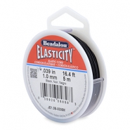 Hilo para enfilar elástico Beadalon 1.0mm 5 metro Negro