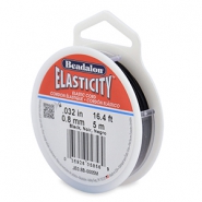 Hilo para enfilar elástico Beadalon 0.8mm 5 metro Negro