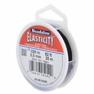 Hilo para enfilar elástico Beadalon 0.5mm 25 metro Negro