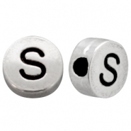 Abalorios letras metálicos S plata vieja