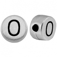 Abalorios letras metálicos O plata vieja