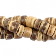 Abalorios de coco disco 5-6mm marrón claro (color natural del coco)