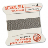 Hilo para enfilar seda natural Griffin Ø0.5mm Gris