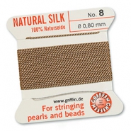 Hilo para enfilar seda natural Griffin Ø0.8mm Beige