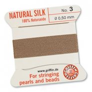 Hilo para enfilar seda natural Griffin Ø0.5mm Beige