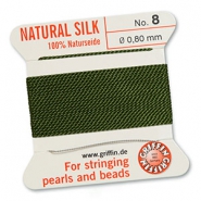 Hilo para enfilar seda natural Griffin Ø0.8mm Oliva