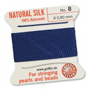 Hilo para enfilar seda natural Griffin Ø0.8mm Azul oscuro