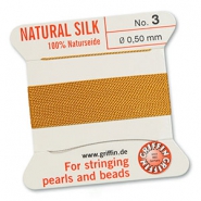 Hilo para enfilar seda natural Griffin Ø0.5mm Ámbar amarillo