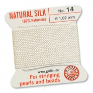 Hilo para enfilar seda natural Griffin Ø1.02mm Blanco