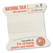 Hilo para enfilar seda natural Griffin Ø0.5mm Blanco