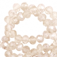 Abalorios faceteados 4x3 mm champagne claro-cubierta pearl shine