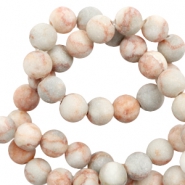Piedras naturales Calcita y Mármol 8mm mate Multicolor rosa-gris