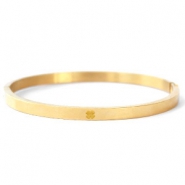 Pulseras Acero Inox con trébol Dorado