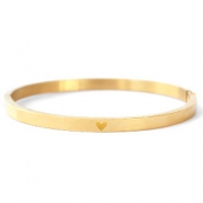Pulseras Acero Inox con corazón Dorado