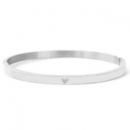 Pulseras Acero Inox con corazón Plateado