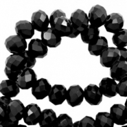 Abalorios faceteados Top 3x2mm Negro Jet-cubierta pearl shine