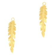 Colgante bohemio pluma oro