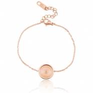 Pulseras Polaris acero para cabuch&oacute;n 12mm Oro rosado