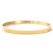 Pulseras acero inox "LOVE LIFE AND ENJOY EVERY MOMENT" Dorado