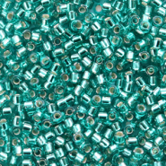 Abalorios Miyuki delica's 11/0 Silverlined caribbean teal green DB-1208
