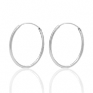 Plata 925 Fornituras pendiente criolla 18mm Plata
