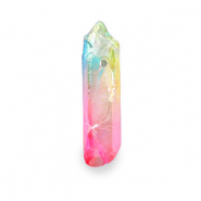 Colgantes de piedra natural Cuarzo Rosa arco iris AB
