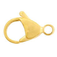 Fornituras acero inox mosquetón 15mm Dorado