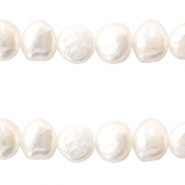 BQ Perlas de agua dulce nugget redondas 8-9mm Blanco natural