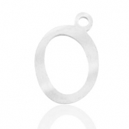 Colgantes acero inox letra O Plateado