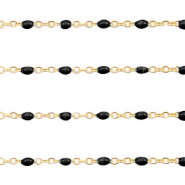 Fornituras Acero Inox cadena jasseron 1mm Negro-dorado