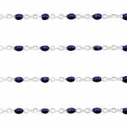 Fornituras Acero Inox cadena jasseron 1mm Azul oscuro-plateado