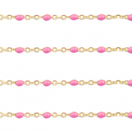 Fornituras Acero Inox cadena jasseron 1mm Rosa-dorado