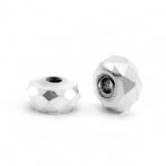 Abalorios hematita disco faceteado 4x2mm Plata