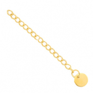 Fornituras Acero Inox extención de cadena moneda 8mm Dorado