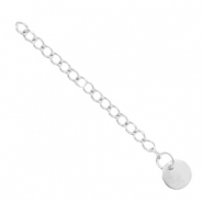 Fornituras Acero Inox extención de cadena moneda 8mm Plateado