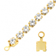 Fornituras TQ metálicas terminal para cadena strass 4mm Dorado