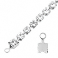 Fornituras TQ metálicas terminal para cadena strass 3mm Plata vieja