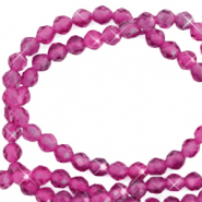 Piedras naturales abalorios faceteados 3mm Rosa magenta