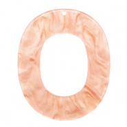 Colgantes de resina ovalado 48x40mm Rosa durazno