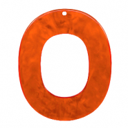 Colgantes de resina ovalado 48x40mm Naranja mandarina tango