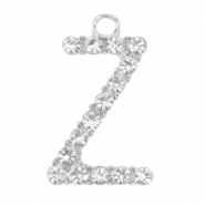 Colgantes metálicos Basic Quality strass letra Z Plata vieja