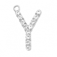 Colgantes metálicos Basic Quality strass letra Y Plata vieja