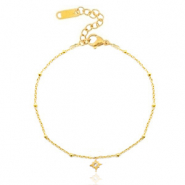 Pulseras Acero Inox estrella de la suerte Dorado
